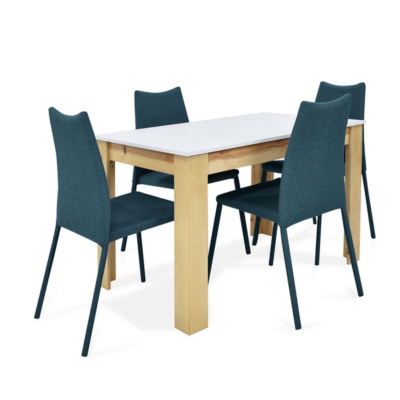 MICA - Juego de Comedor Moderno para 4 Personas (Comedor + 4 Sillas) Mica