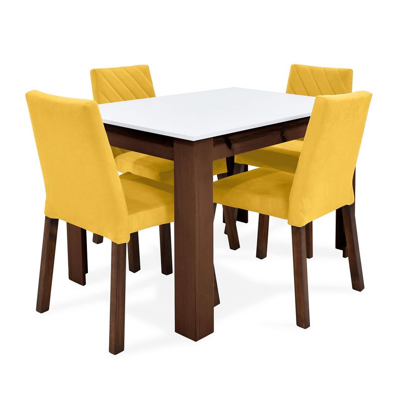 MICA - Juego de Comedor Moderno para 4 Personas (Comedor + 4 Sillas) Mica