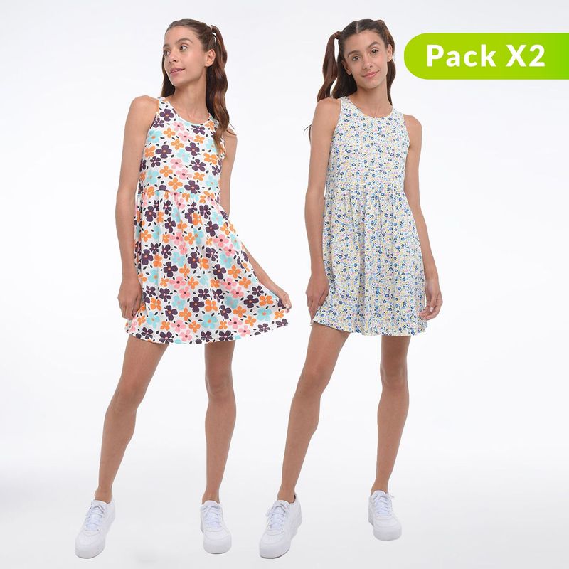 ELV - Pack de 2 Vestidos para Niña juvenil ELV