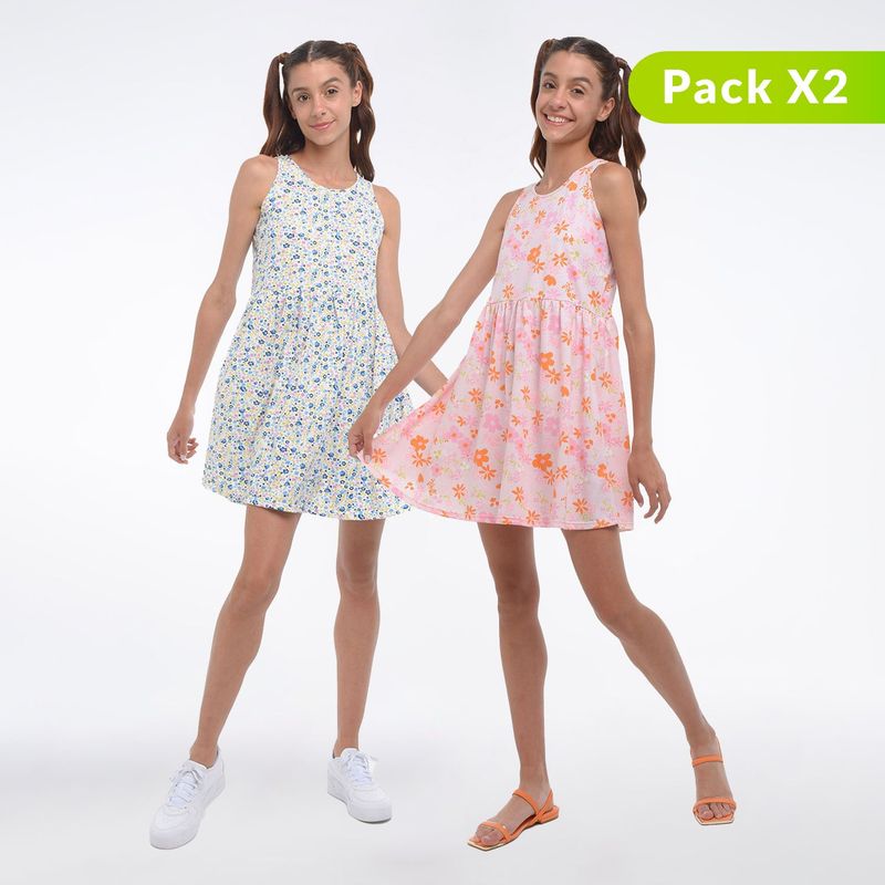 ELV - Pack de 2 Vestidos para Niña juvenil ELV