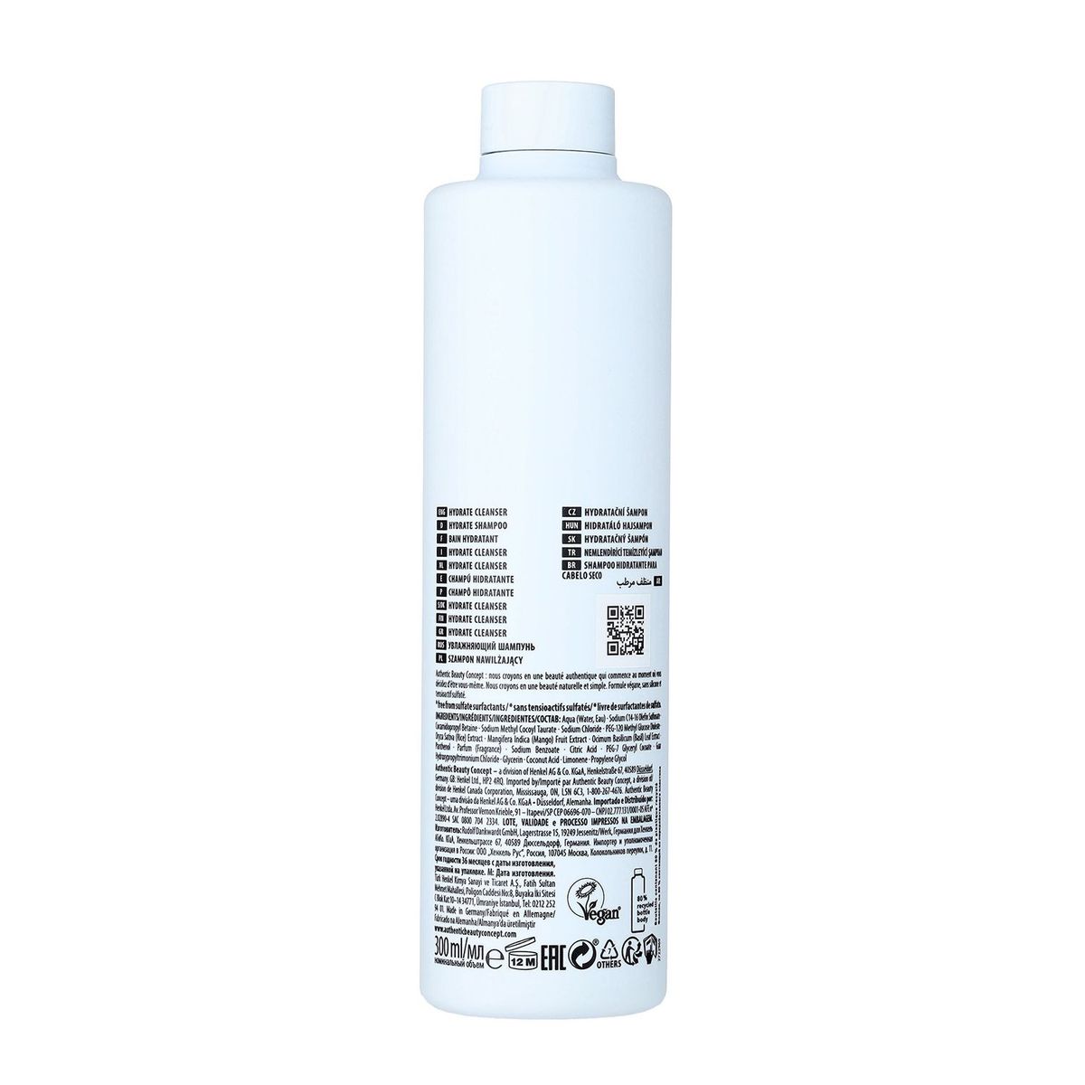 AUTHENTIC BEAUTY CONCEPT - Shampoo Authentic Beauty Concept Hydrate para Cabello Seco Hidratación 300 ml