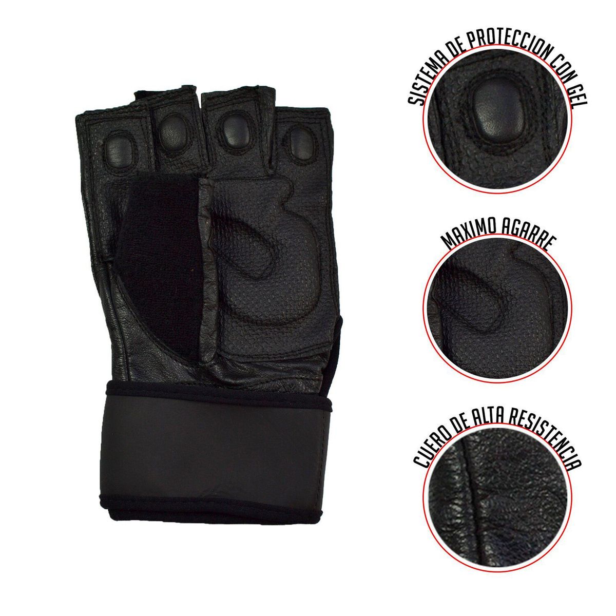 K6 - Guantes para gimnasio de cuero ideal para pesas