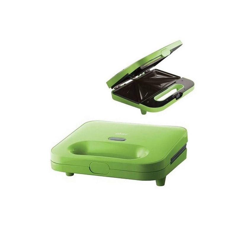TV MARKET ONLINE - Sandwichera Compacta 2 Sandwiches Verde Oster