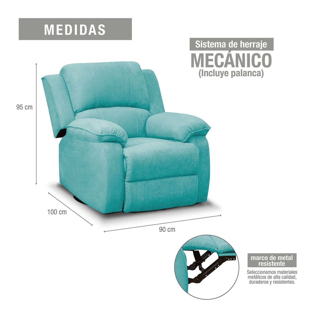 MICA - Silla Reclinable Tokyo 1 puesto Microfibra