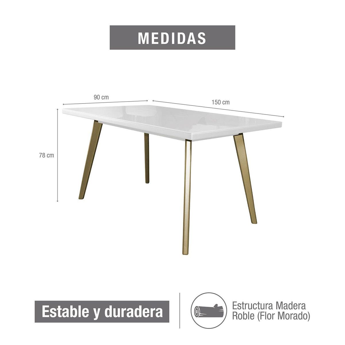 MICA - Mesa de comedor Regina 6 puestos