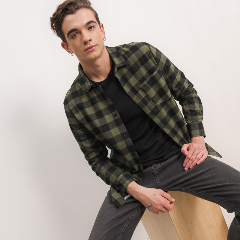 BEARCLIFF - Camisa casual para Hombre Manga larga Bearcliff