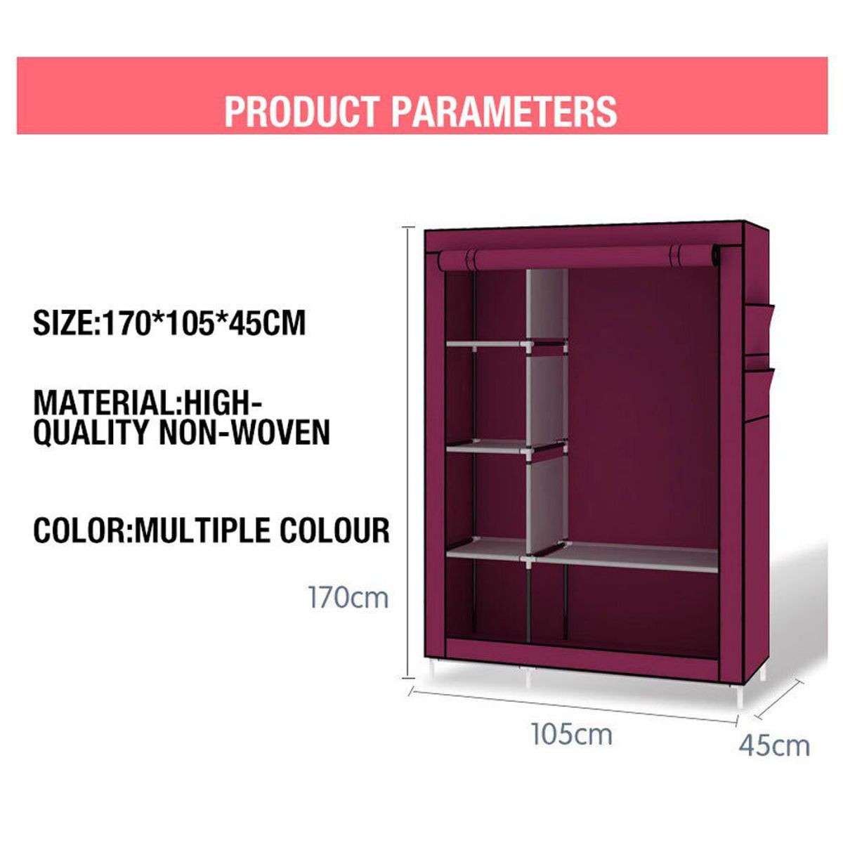 DANKI - Armario Organizador Ropero Gy-02 Beige Portátil