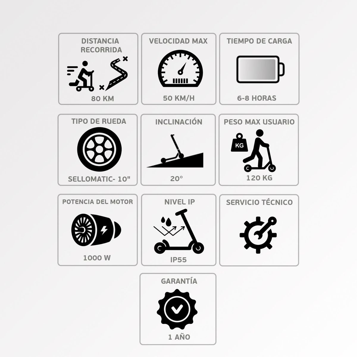 EMOVE - Patineta Eléctrica Scooter Emove T9 50 Km/h