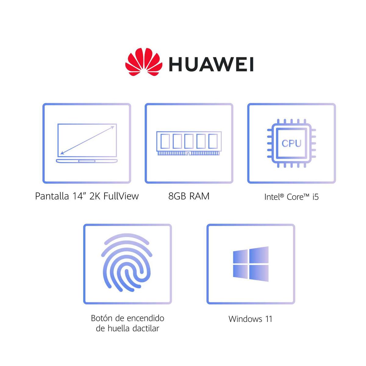 HUAWEI - Portátil Huawei Intel Core i5 8GB 512GB Windows 10 14 pulgadas MateBook 14 2021