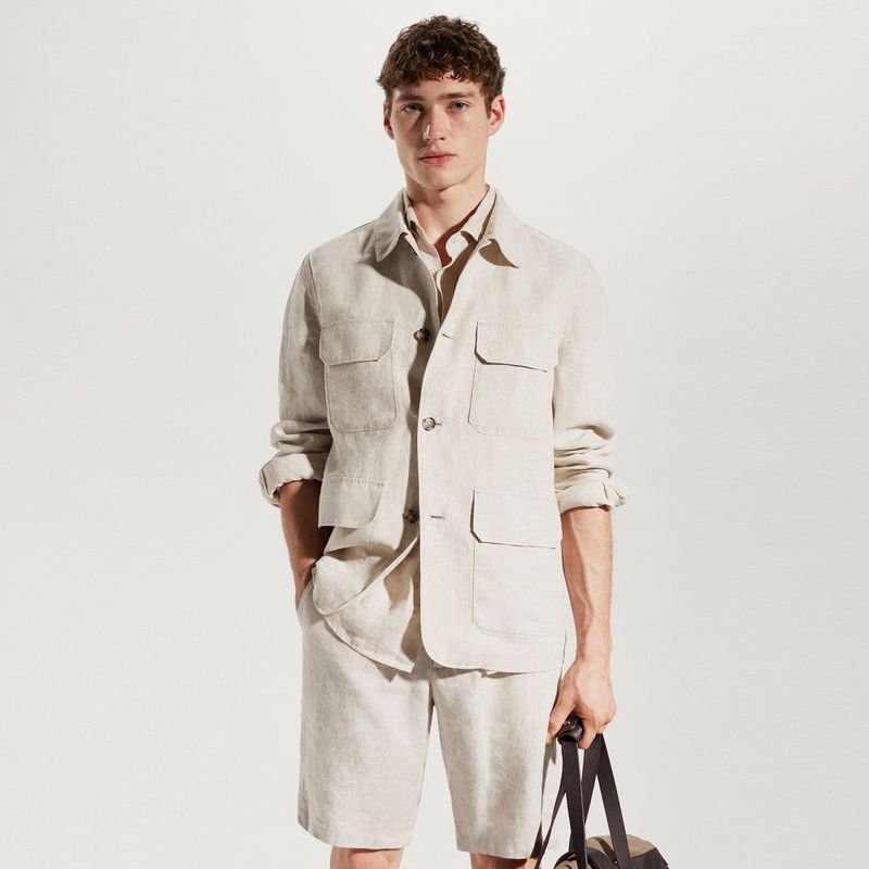 MANGO - Chaqueta para Hombre Lino MANGO