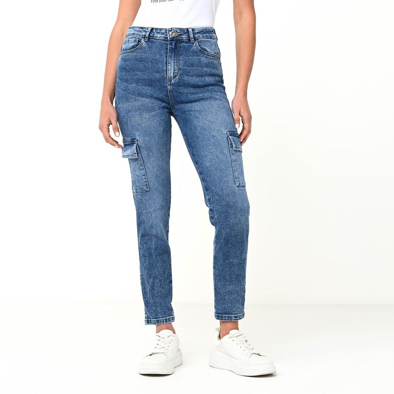 MOSSIMO - Jean Cargo Mujer Tiro alto Mossimo