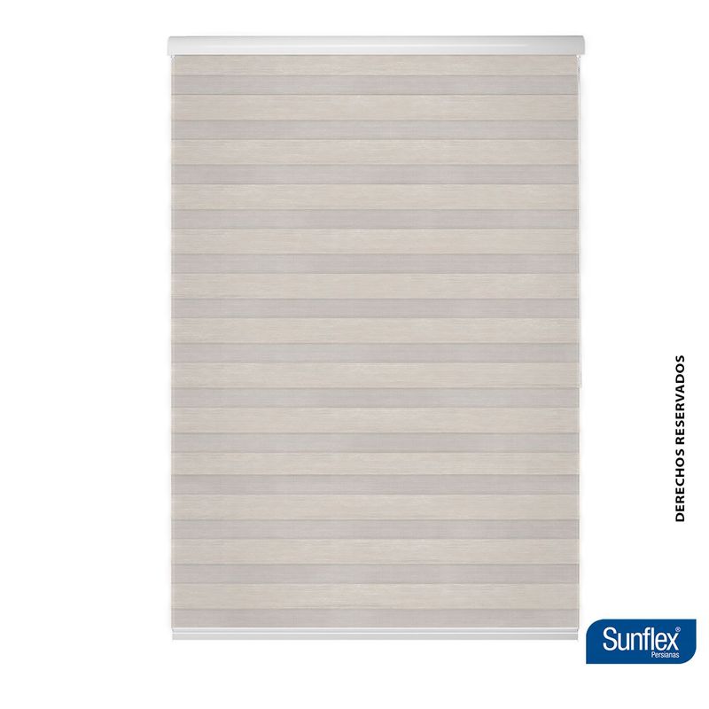 SUNFLEX - Cortina Roller Duo Beige 200 cm x 180 cm. Cortina Enrollable: Cortina para sala, Cortina para estudio, Cortina para alcoba