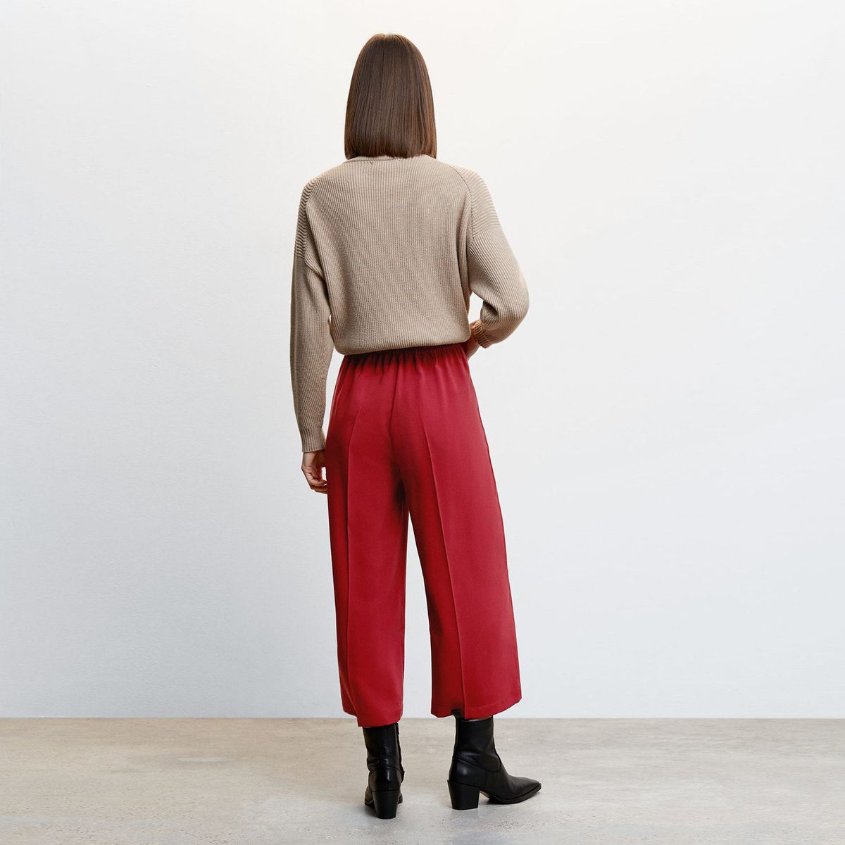 MANGO - Pantalón Recto para Mujer Tiro alto MANGO