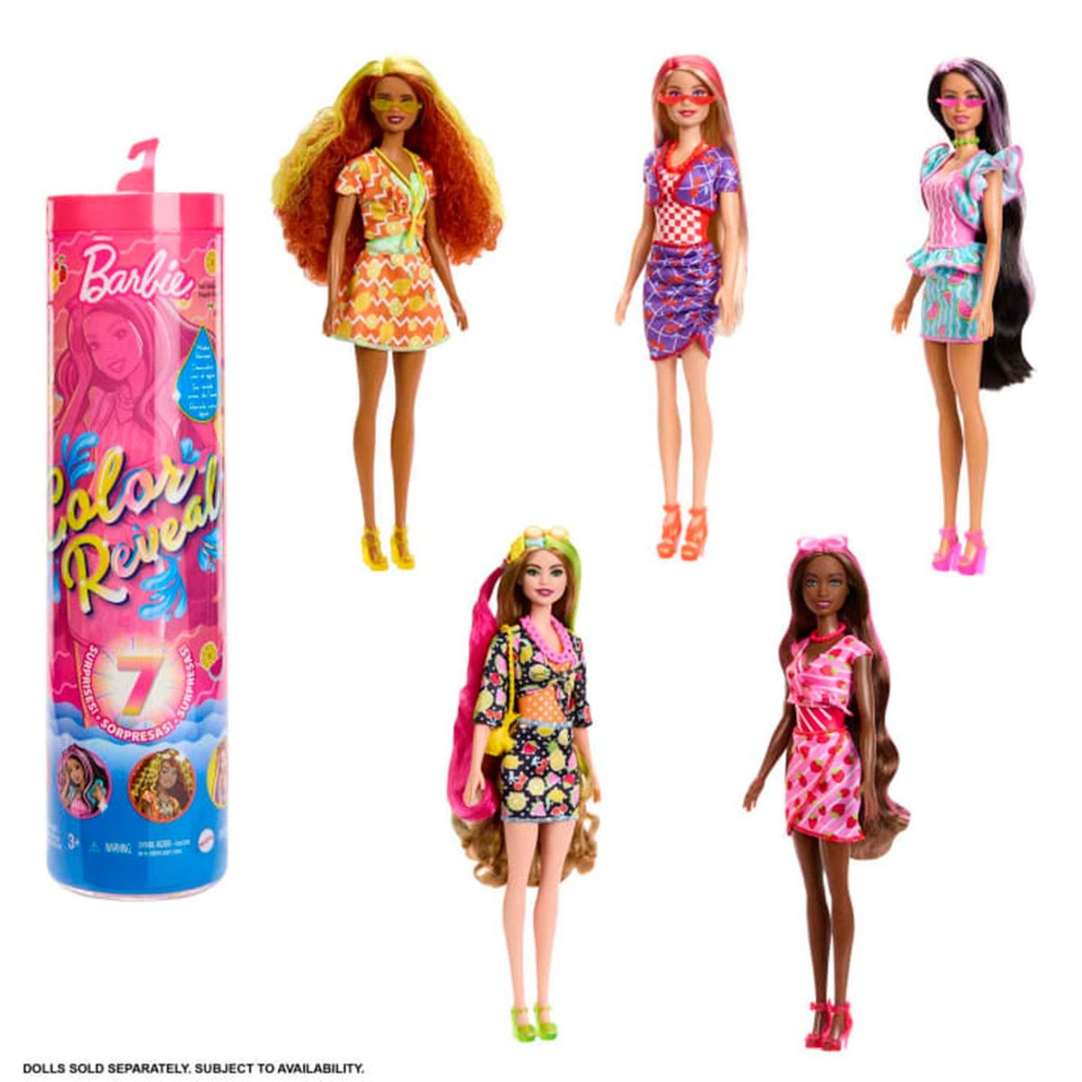 BARBIE - Barbie Color Reveal Muñeca Frutas Dulces