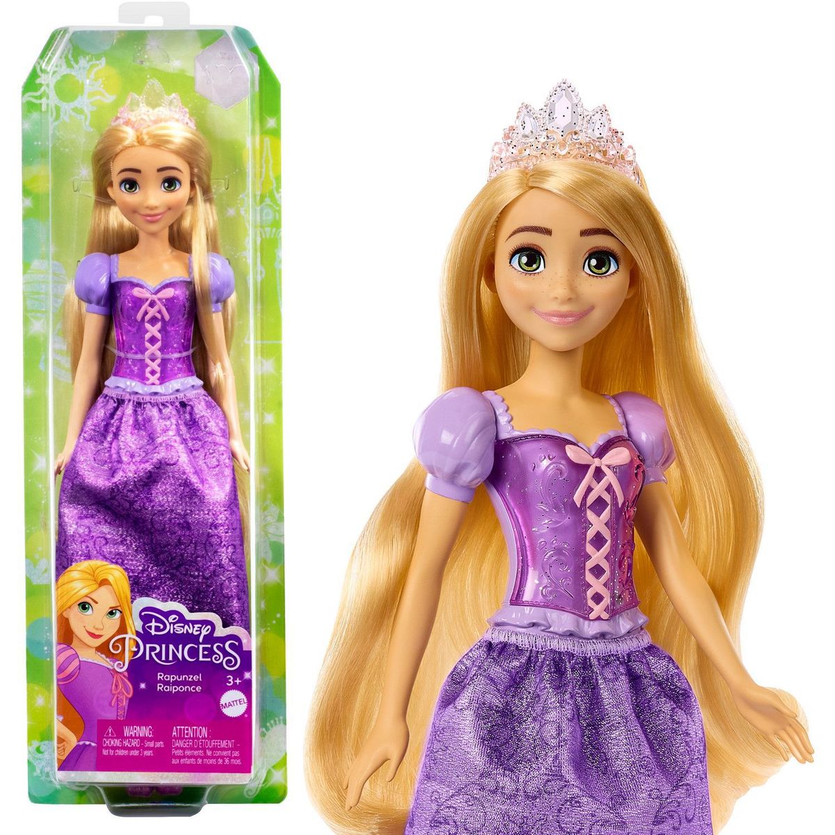 DISNEY PRINCESS - Disney Princesa muñeca Rapunzel para niñas de 3 años y más