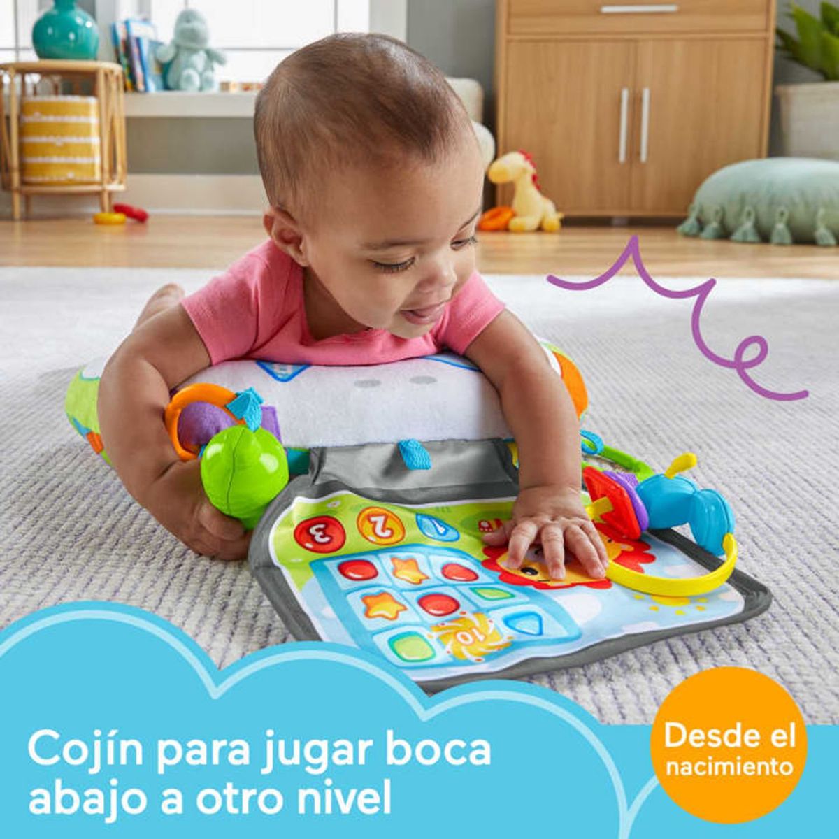 FISHER PRICE - Fisher-Price Juguete para Bebés Cojín Media Luna Videojuego