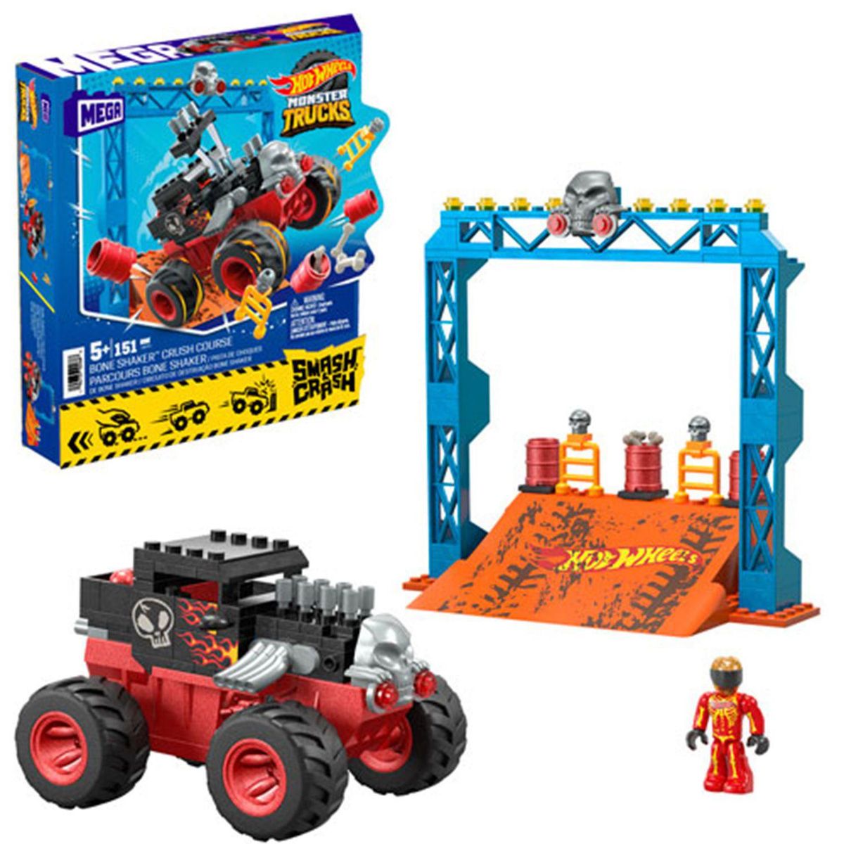  - MEGA Hot Wheels Juguete de Construcción Bone Shaker Crush