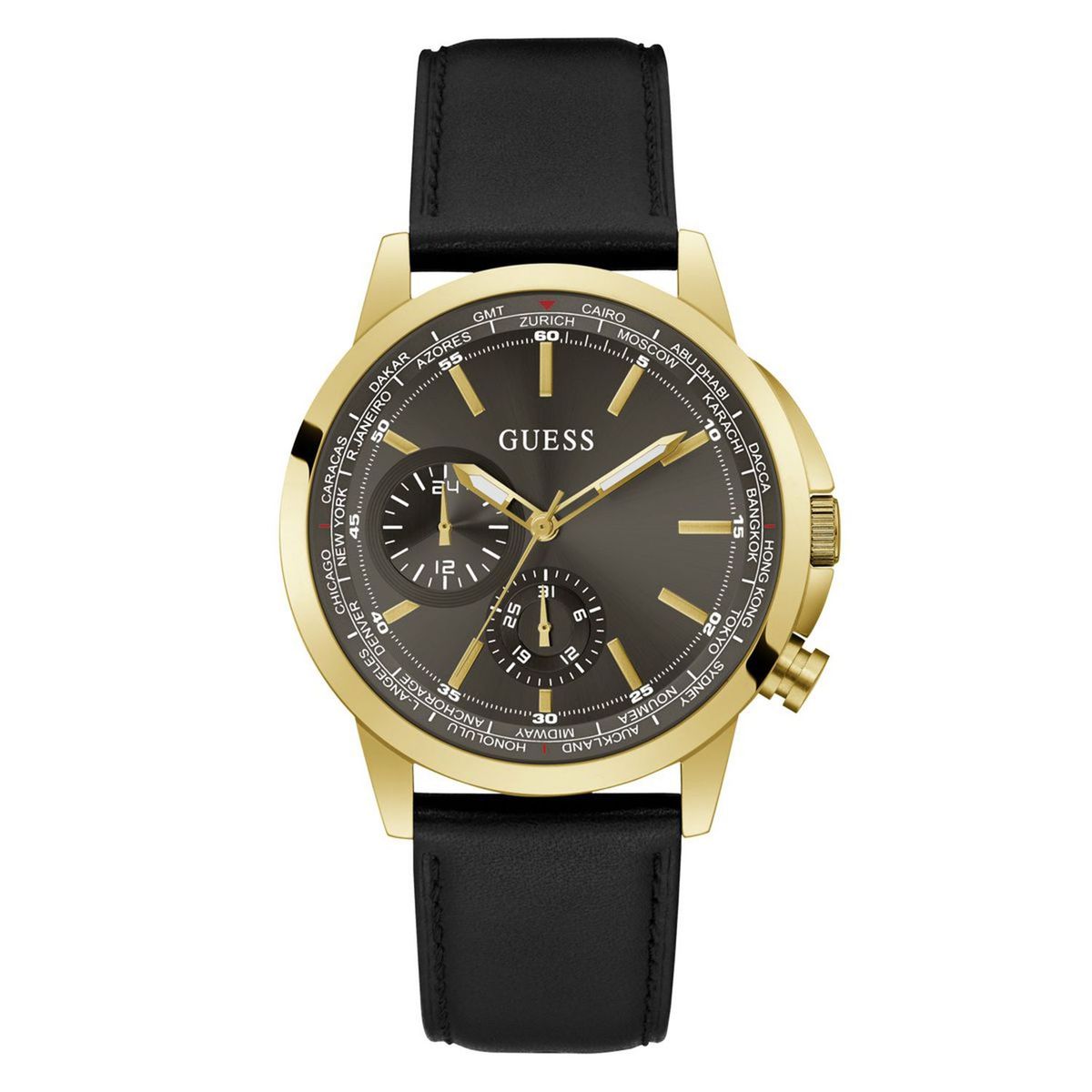 GUESS - Reloj Guess para Hombre Spec. Reloj análogo Negro Cuero