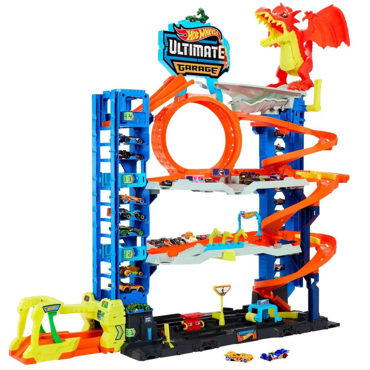HOT WHEELS - Pista de carro Hot Wheels: Ultimate Garage. Incluye 2 carros