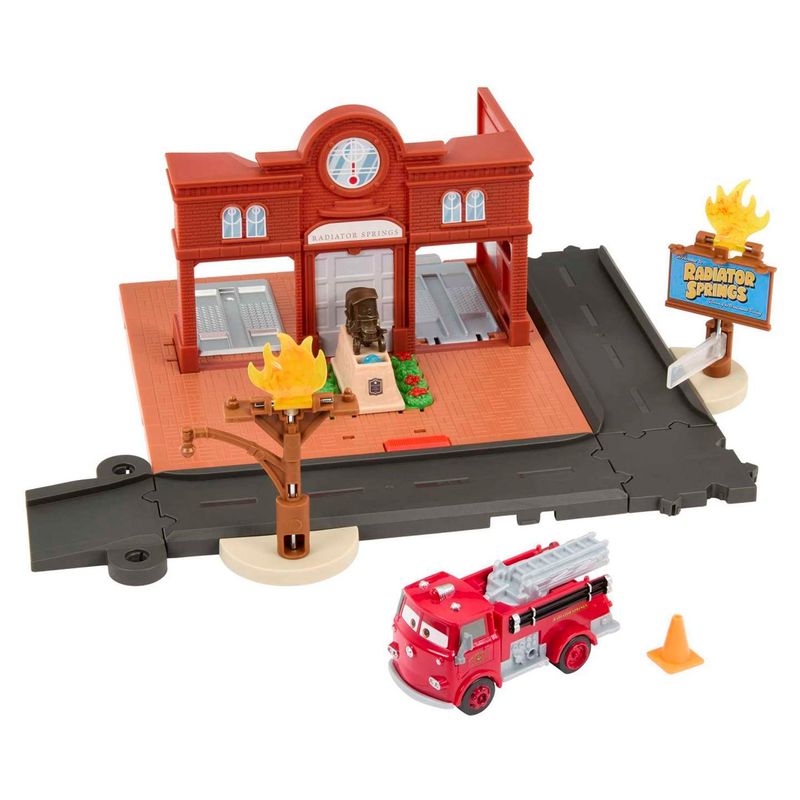 DISNEY - Cars de Disney y Pixar Set de Juego Estación de Bomberos