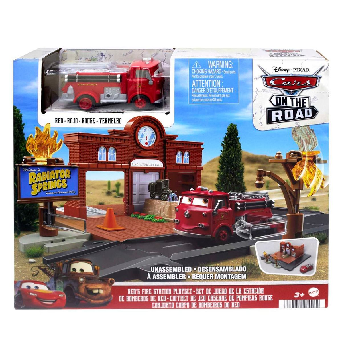 DISNEY - Cars de Disney y Pixar Set de Juego Estación de Bomberos