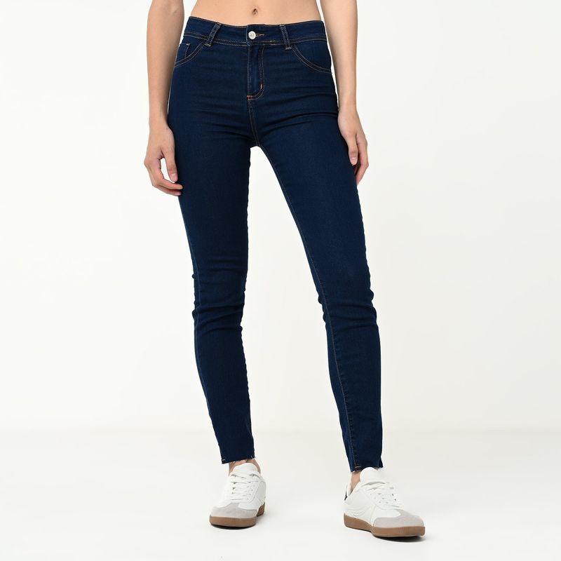 SYBILLA - Jean Skinny para Mujer Tiro medio de Algodón Sybilla
