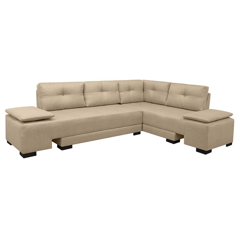 AMOBLANDO - Sofá Cama Moderno en Tela 6 Puestos Sterimberg 274 x 84 x 77 cm Amoblando