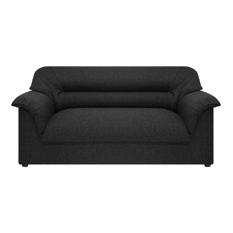 AMOBLANDO - Sofá Moderno en Tela 2 Puestos Vivir Negro 160 x 86 x 76 cm Amoblando - Mueble