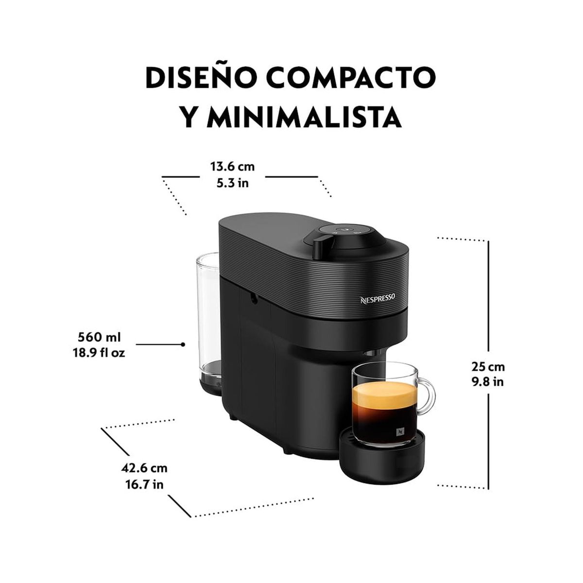 NESPRESSO - Cafetera de Cápsula Nespresso GDV2-TW-BK-NE 