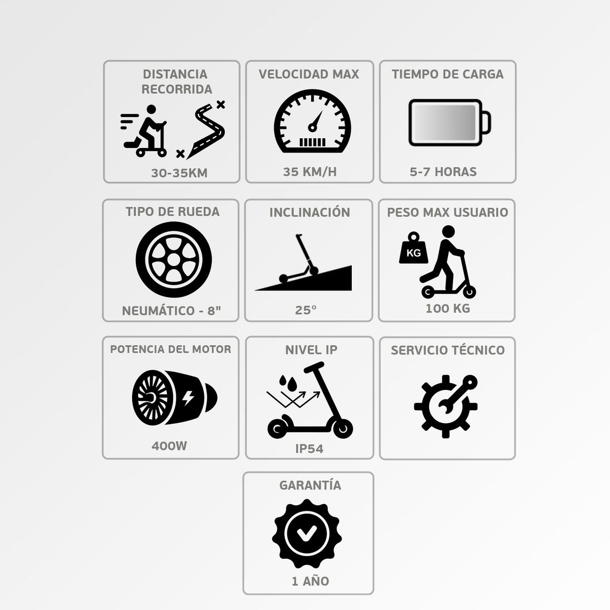 SCOOP - Patineta eléctrica Scooter Scoop Balance 500W 35Km/h