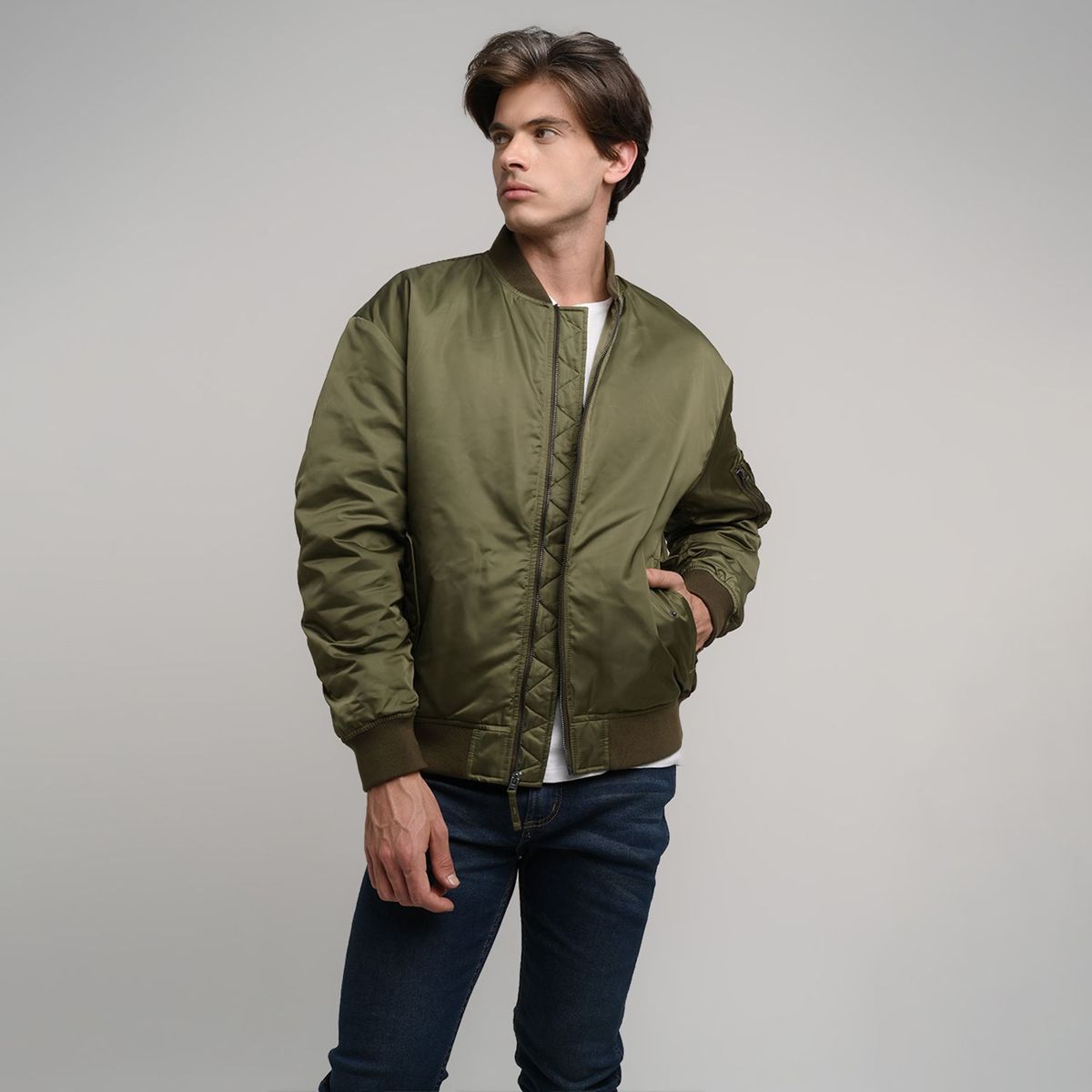GAP - Chaqueta Bomber para Hombre Unicolor Con cremallera GAP