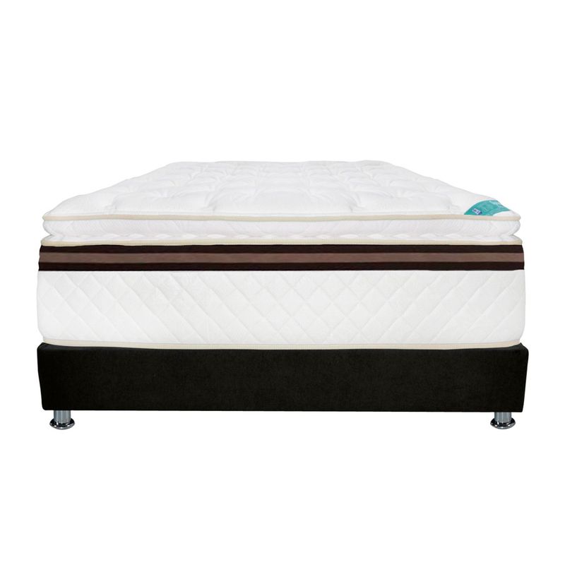 COLCHONES SPRING - Colchón con Base Cama Doble Firmeza Media Ortopédico con Pillow Resortado Advancem 140 x 190 cm Almohada + Protector Colchones Spring