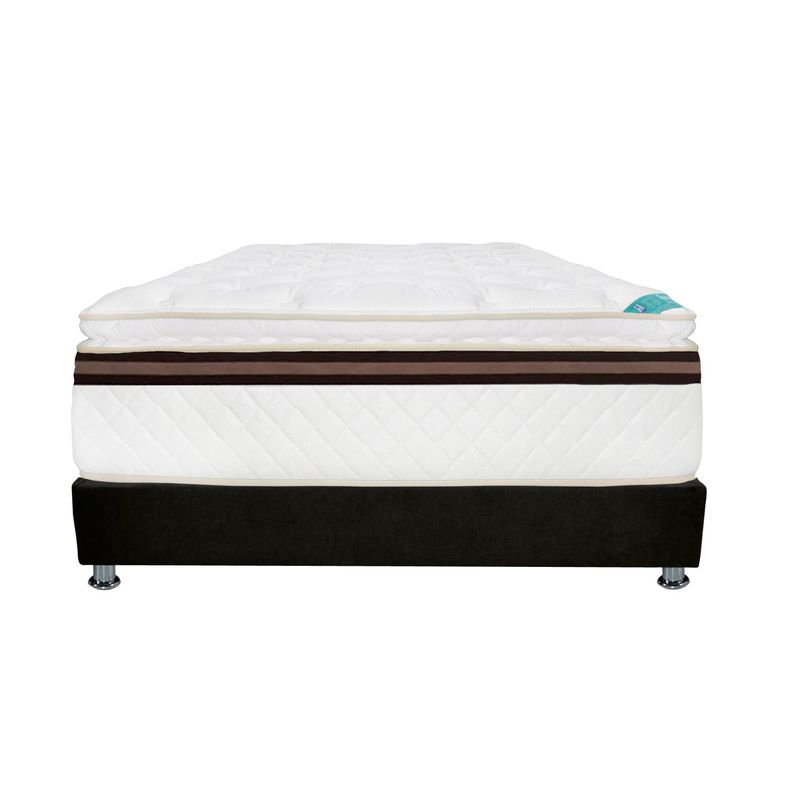 COLCHONES SPRING - Colchón con Base Cama Queen Firmeza Media Ortopédico con Pillow Resortado Advance 160 x 190 cm Almohada + Protector Colchones Spring