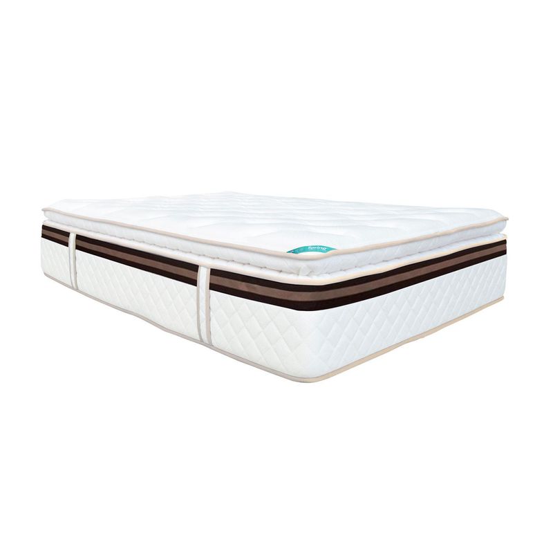 COLCHONES SPRING - Colchón Doble Firmeza Media Ortopédico Resortado con Pillow Advance 140 x 190 cm  + Almohada + Protector Colchones Spring 