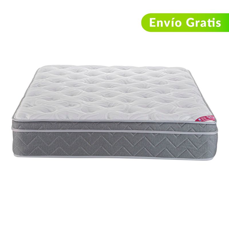 COLCHONES SPRING - Colchón Semidoble Firmeza Suave Ortopédico Resortado con Pillow Fenix 120 x 190 cm  + Almohada + Protector Colchones Spring  - 0% Interés a 3 Cuotas Pagando con tu CMR Banco Falabella
