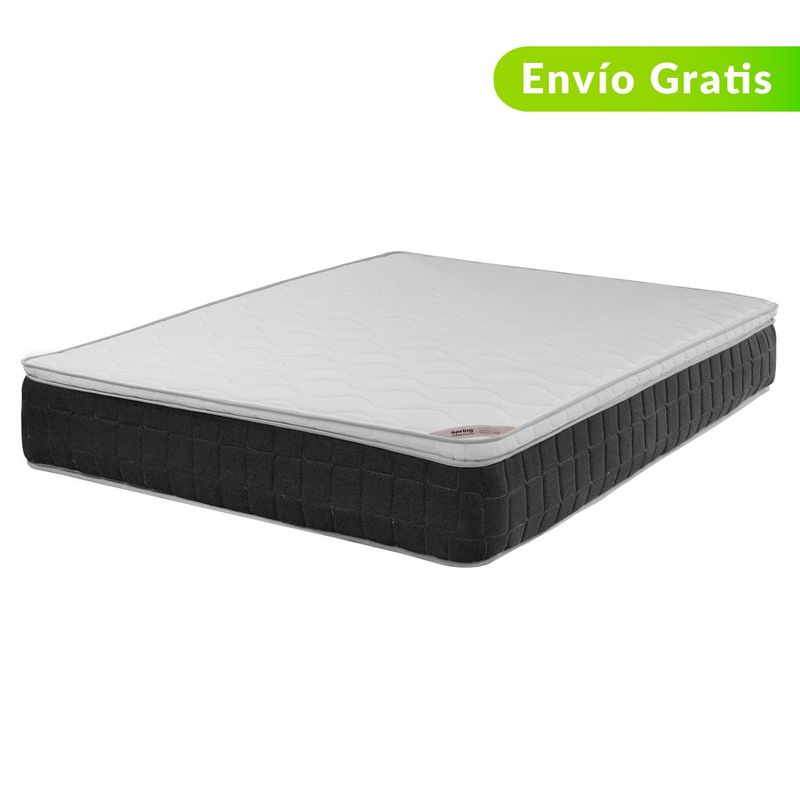 COLCHONES SPRING - Colchón Sencillo Firmeza Media Ortopédico Resortado con Pillow ORX Vital 100 x 190 cm  + Protector Colchones Spring 