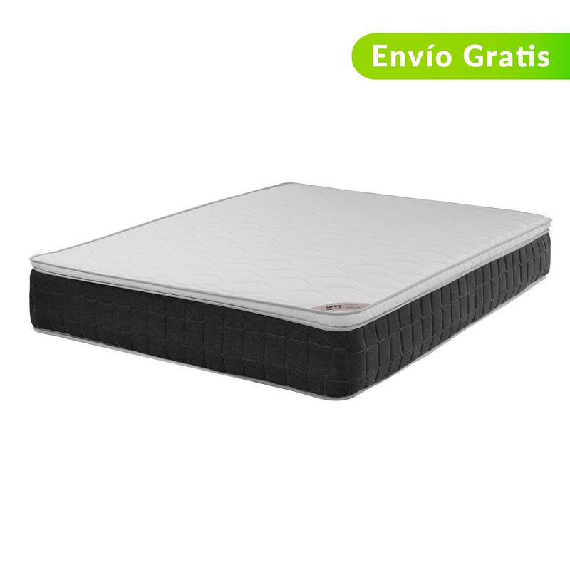 COLCHONES SPRING - Colchón Doble Firmeza Media Ortopédico Resortado con Pillow ORX Vital 140 x 190 cm  + Protector Colchones Spring 