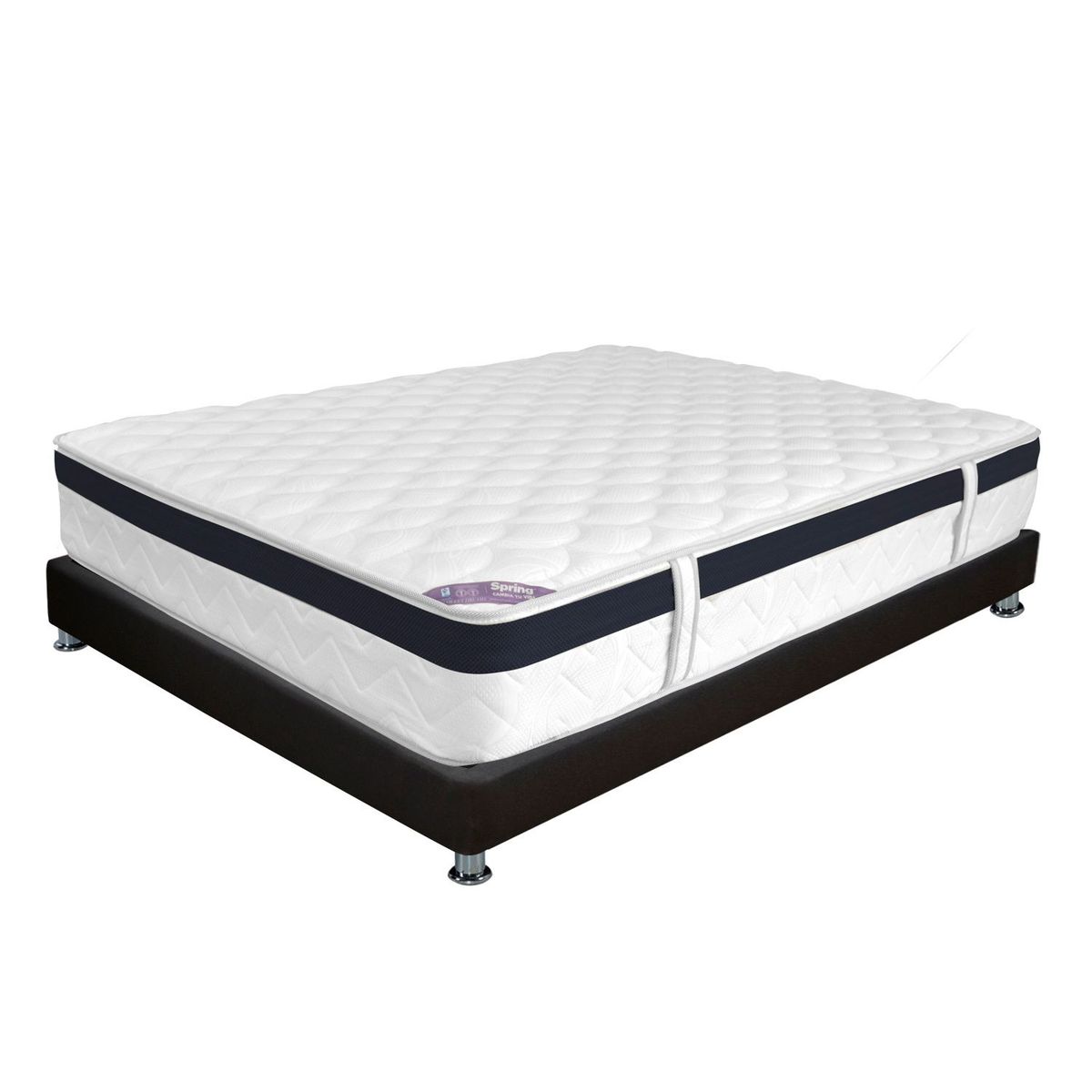 COLCHONES SPRING - Colchón con Base Cama Doble Firmeza Media Ortopédico con Pillow Resortado Exclusive 140 x 190 cm + Protector Colchones Spring 