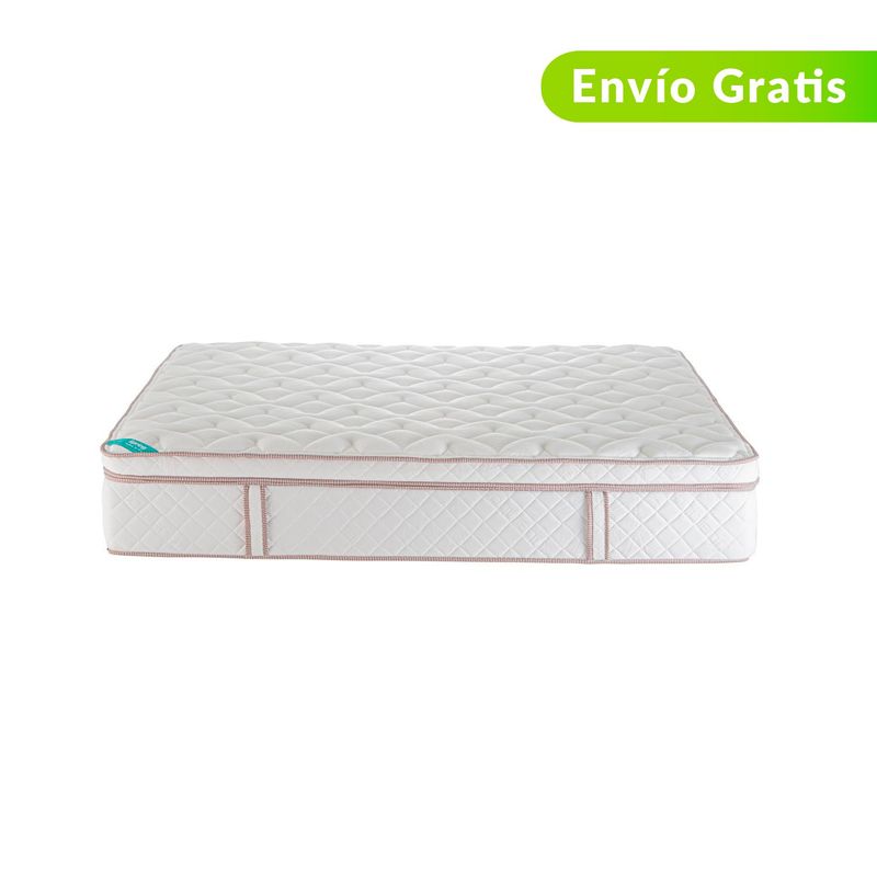 COLCHONES SPRING - Colchón Queen Firmeza Suave Ortopédico Resortado con Pillow Boreal 160 x 190 cm  + Protector Colchones Spring  - 0% Interés a 3, 6 o 12 Cuotas Pagando con tu CMR Banco Falabella