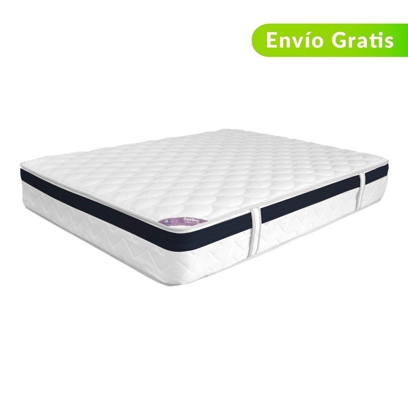 COLCHONES SPRING - Colchón Semidoble Firmeza Media Ortopédico Resortado Exc Dream 120 x 190 cm + Protector + Almohada Colchones Spring - 0% Interés a 3 Cuotas Pagando con tu CMR Banco Falabella