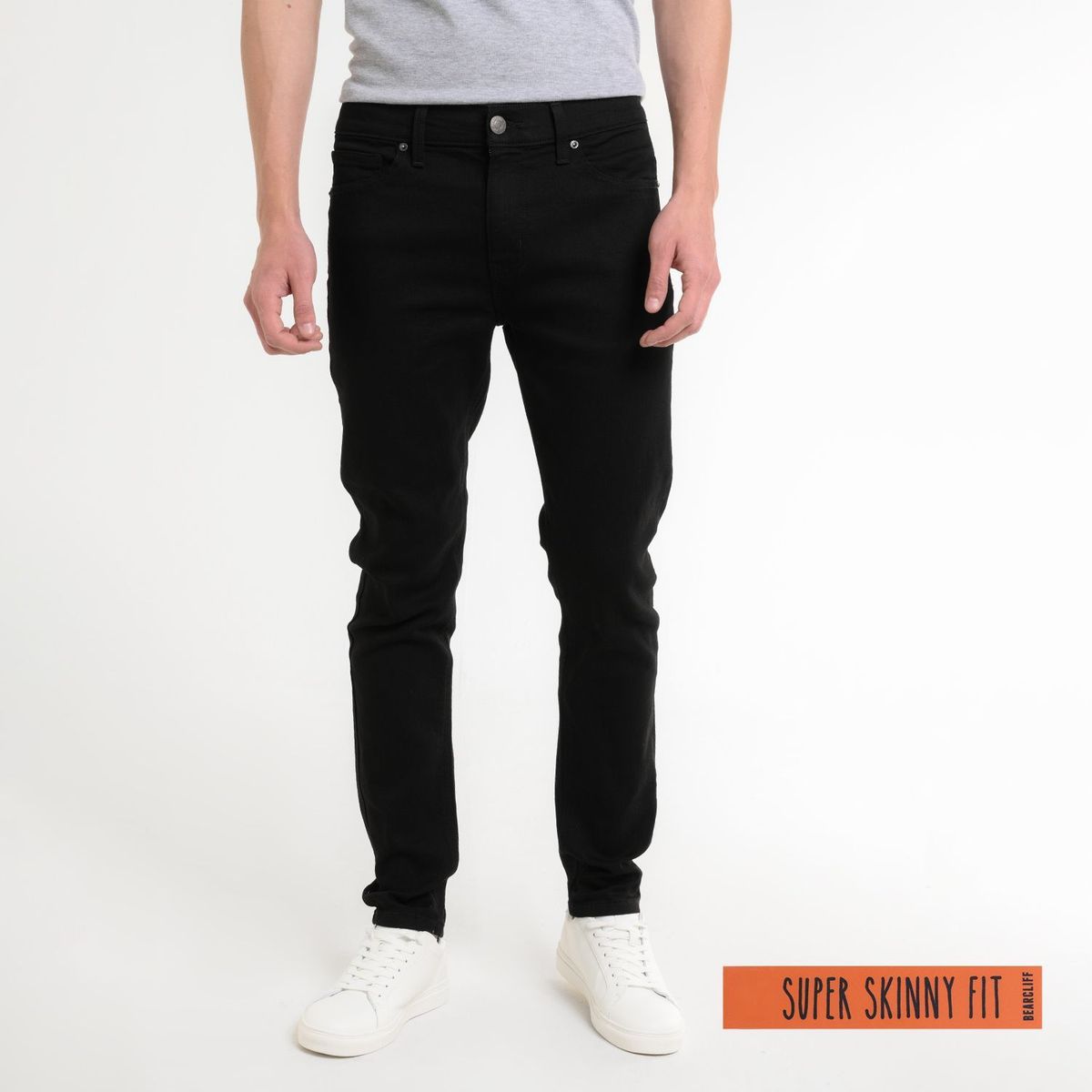 BEARCLIFF - Jean 5 Bolsillos para Hombre Super skinny Largo 32 Bearcliff