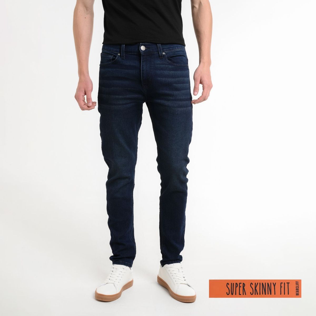 BEARCLIFF - Jean 5 Bolsillos para Hombre Super skinny Largo 32 Bearcliff
