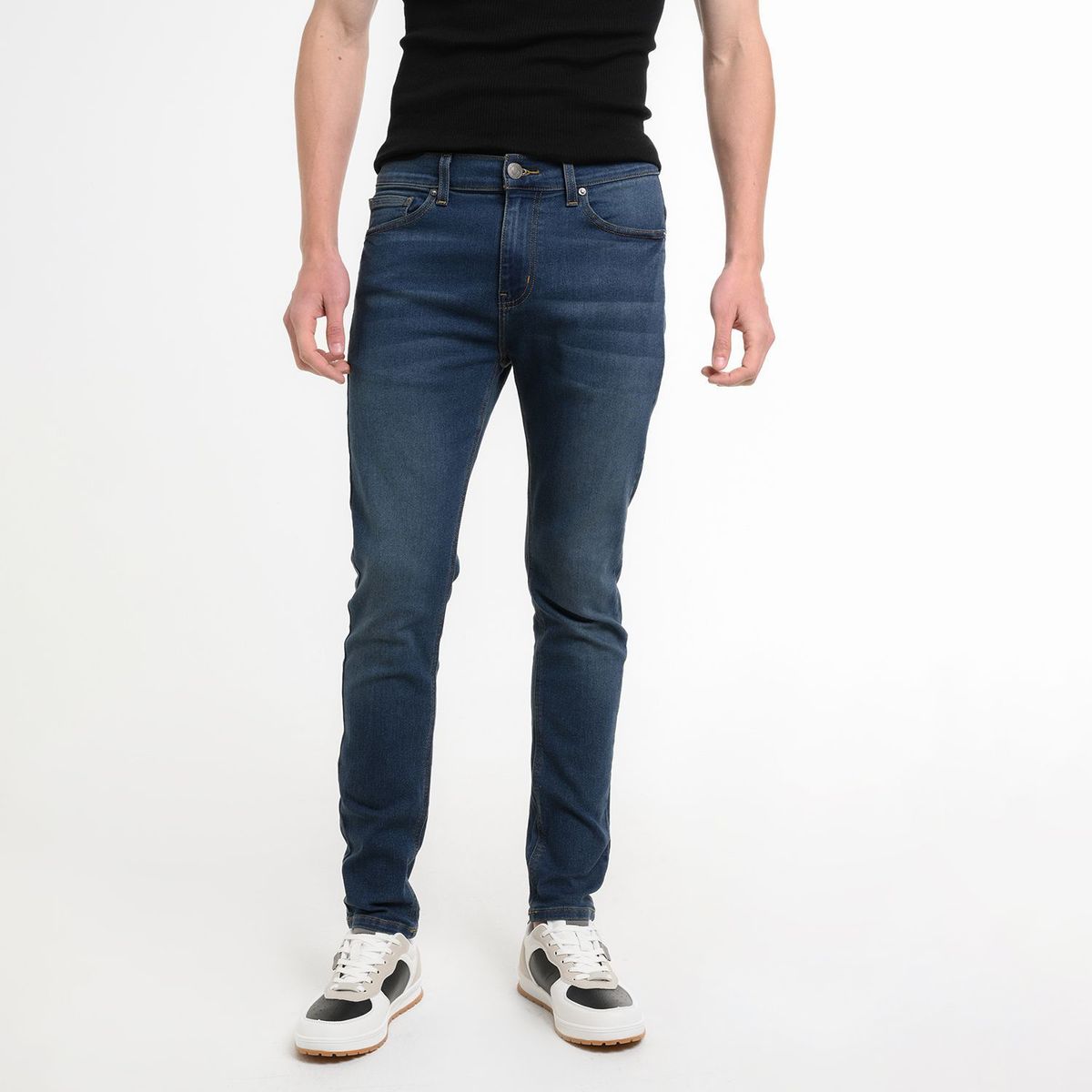 BEARCLIFF - Jean 5 Bolsillos para Hombre Super skinny Largo 32 Bearcliff