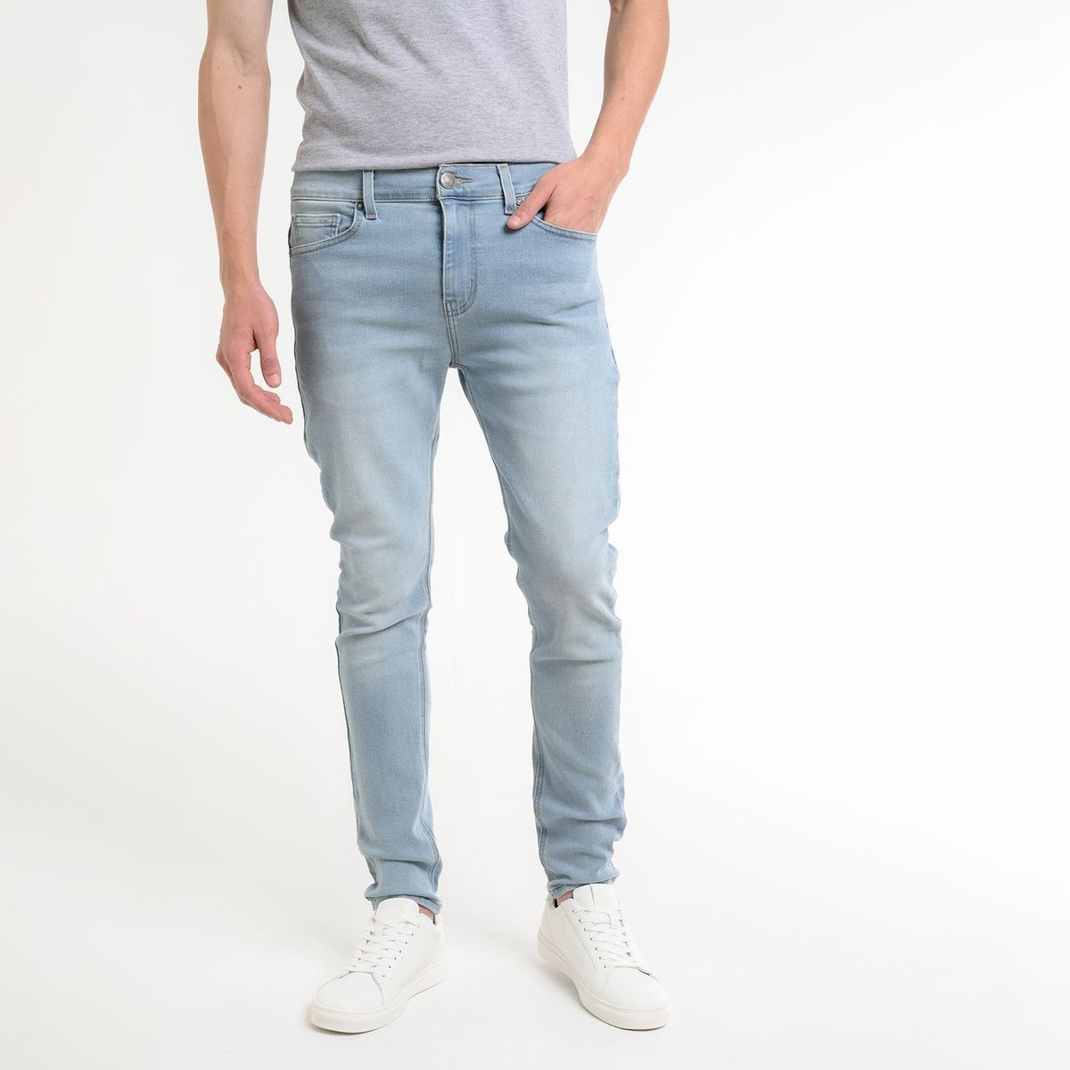 BEARCLIFF - Jean 5 Bolsillos para Hombre Super skinny Largo 32 Bearcliff