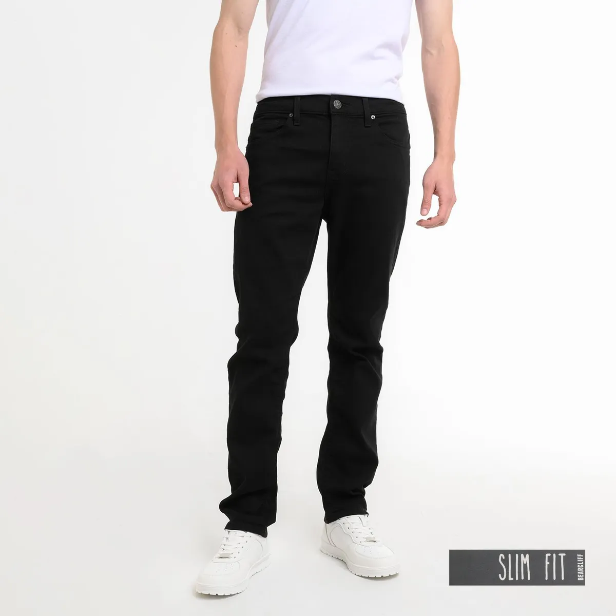 BEARCLIFF - Jean 5 Bolsillos Hombre Slim de Algodón Largo 32 Bearcliff