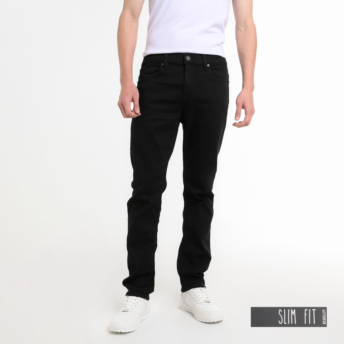 BEARCLIFF - Jean 5 Bolsillos Hombre Slim de Algodón Largo 32 Bearcliff