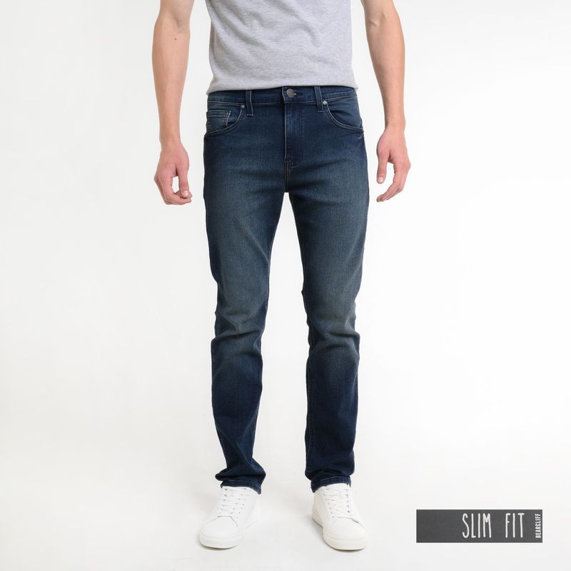 BEARCLIFF - Jean 5 Bolsillos Hombre Slim de Algodón Bearcliff