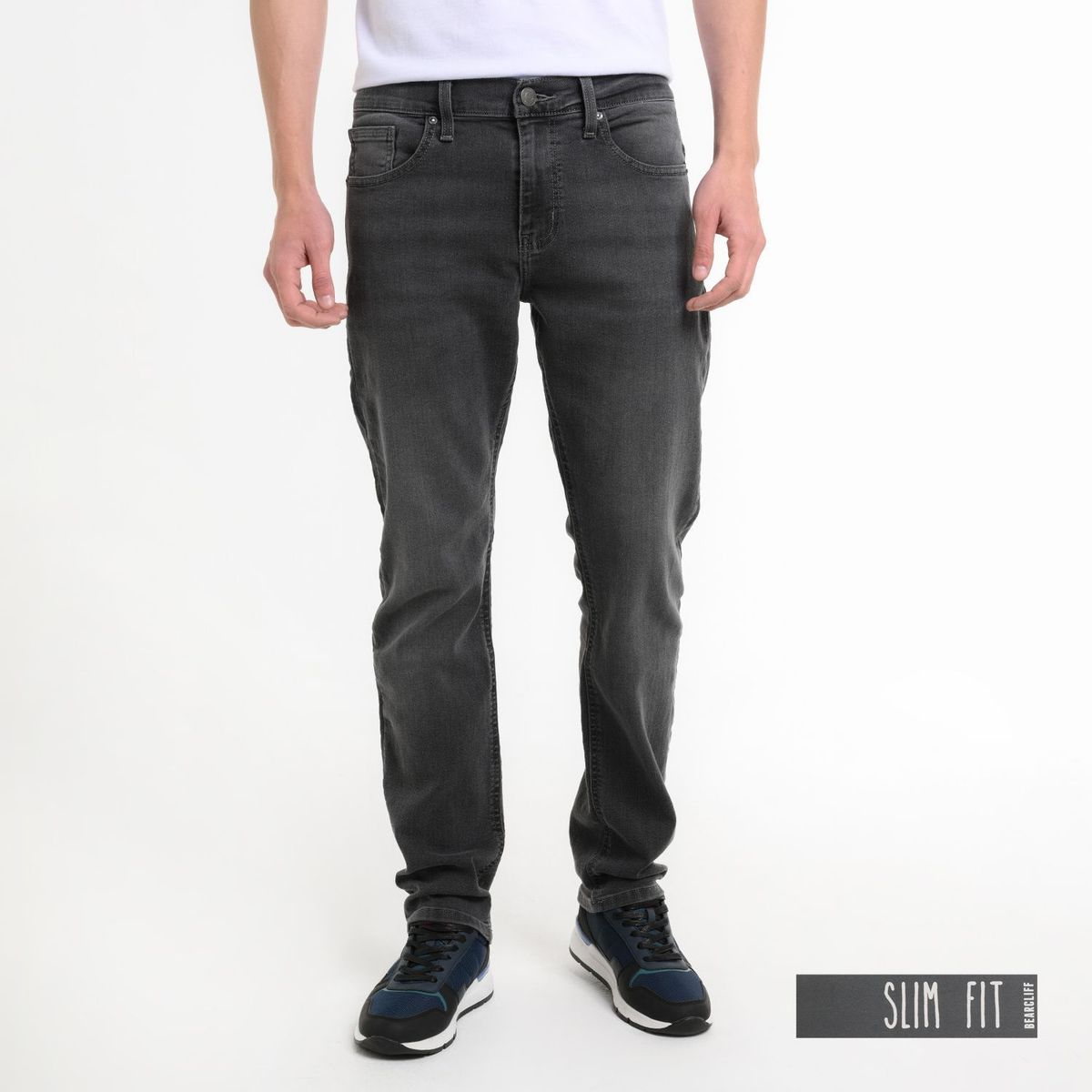 BEARCLIFF - Jean 5 Bolsillos Hombre Slim de Algodón Largo 32 Bearcliff