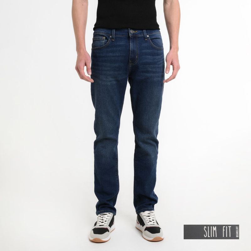 BEARCLIFF - Jean 5 Bolsillos Hombre Slim de Algodón Bearcliff