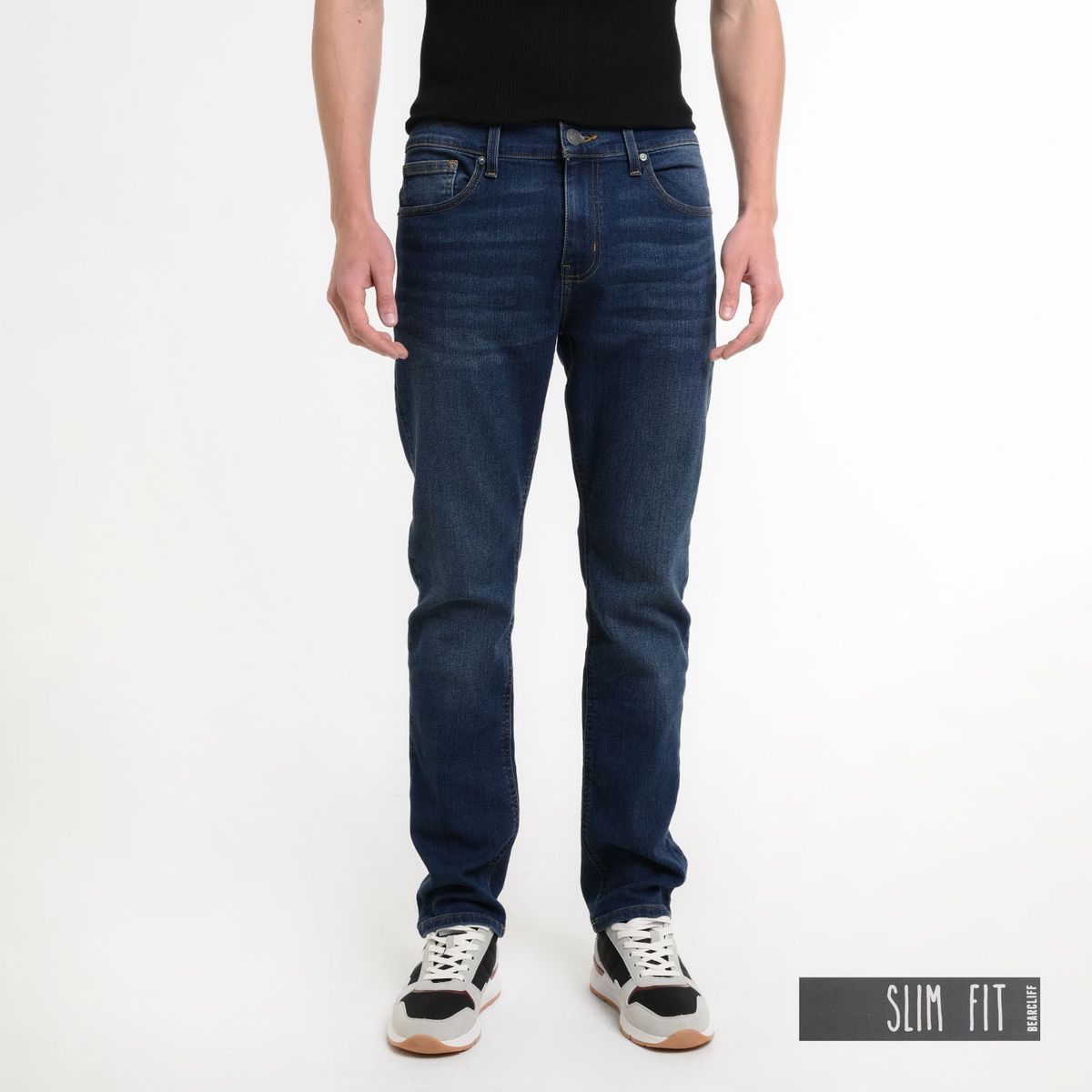 BEARCLIFF - Jean 5 Bolsillos Hombre Slim de Algodón Largo 32 Bearcliff